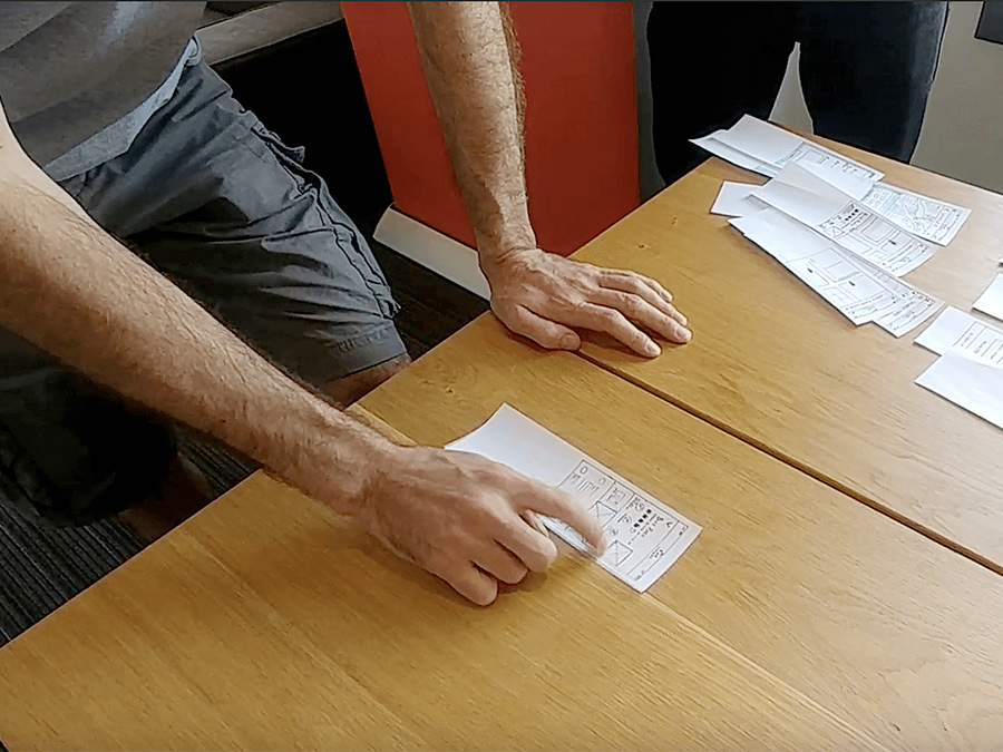 User testing paper prototype